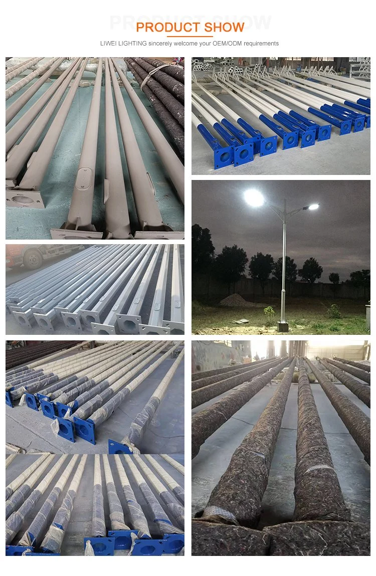 10 Meters Galvanized Lighting Pole Street Light Pole Steel Pipe Lamp Post